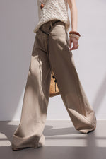 Load image into Gallery viewer, Tencel Blend Wide Flare Leg Jeans in Khaki
