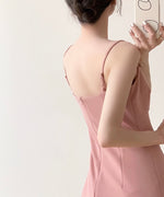 Load image into Gallery viewer, Gathered Cami Slit Dress in Pink
