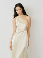Load image into Gallery viewer, Satin Toga Sash Gown in Yellow

