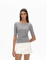 Load image into Gallery viewer, Classic Boatneck Stretch Mid Top [3 Colours]
