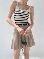 Load image into Gallery viewer, Square Neck Striped Knit Camisole in White
