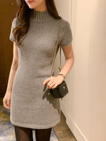 Load image into Gallery viewer, Korean Merino Cashmere Half Knit Dress [3 Colours]
