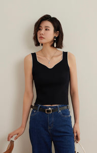 Contrast Edge Padded Top in Black