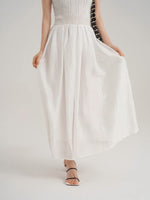 Load image into Gallery viewer, Knit Tank Crepe Dress in White
