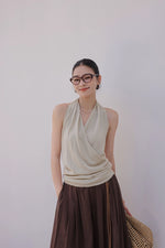 Load image into Gallery viewer, Tencel Drop Back Halter Top [2 Colours]
