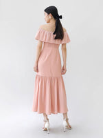 Load image into Gallery viewer, Joie Off Shoulder Flute Dress - Peach
