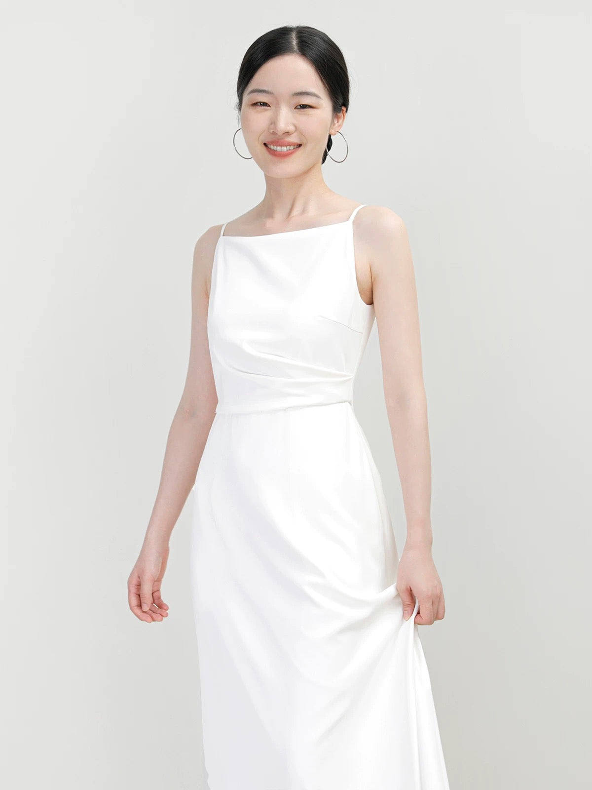 Cami A-Line Pocket Gown in White