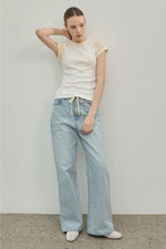 Load image into Gallery viewer, Korean Tie Denim Jeans in Blue
