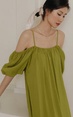 Load image into Gallery viewer, Multi-Way Blouson Cami Dress in Green
