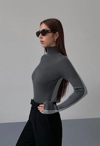 Duo Tone Turtleneck Top [2 Colours]