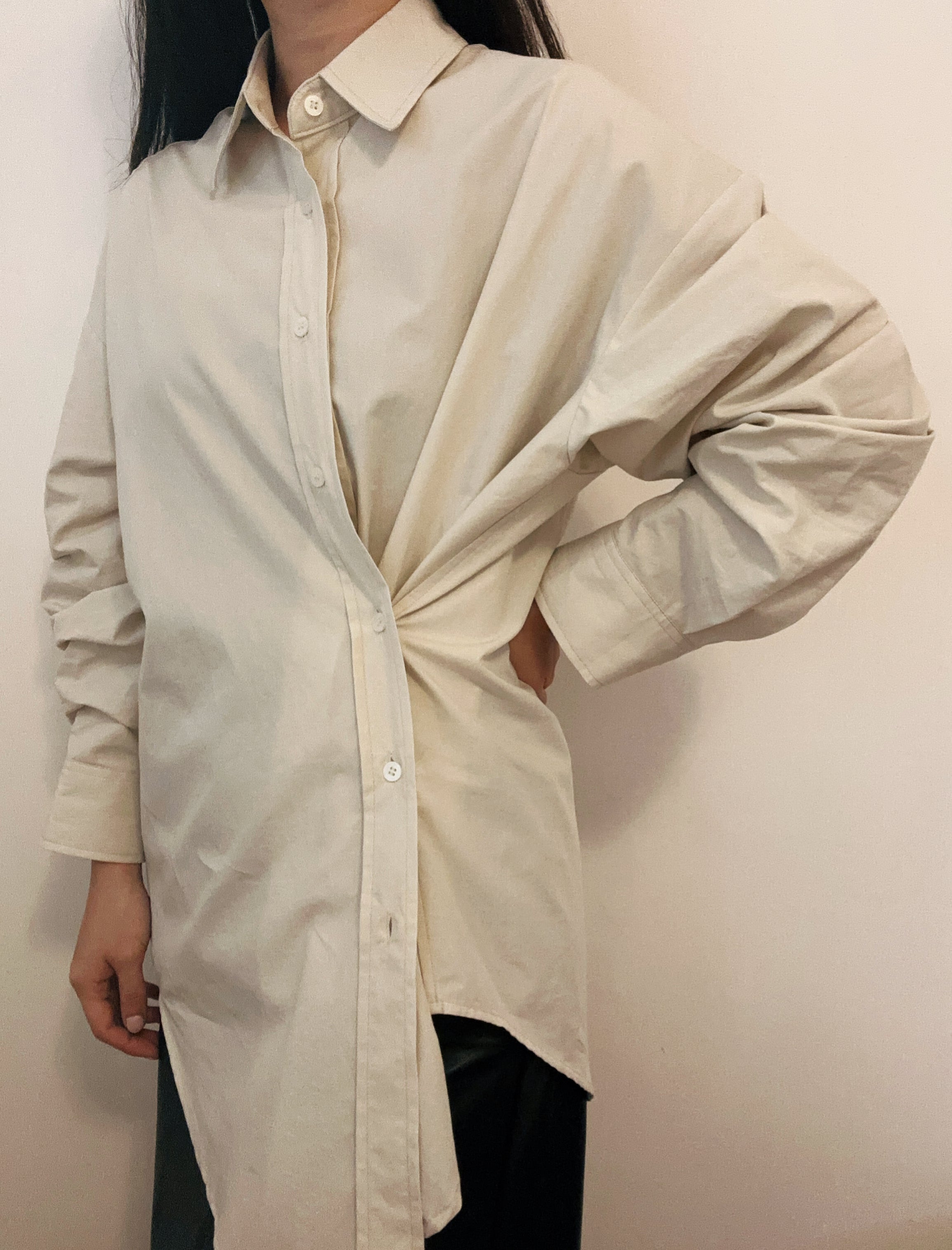 Korean Lemage 2-Way Oversized Shirt [2 Colours]