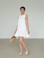 Load image into Gallery viewer, Linen Blend Flute Hem Shift Dress [2 Colours]
