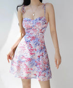 Load image into Gallery viewer, Cies Floral Tie Strap Mini Dress in Pink
