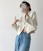 Load image into Gallery viewer, Cropped Blazer in Cream

