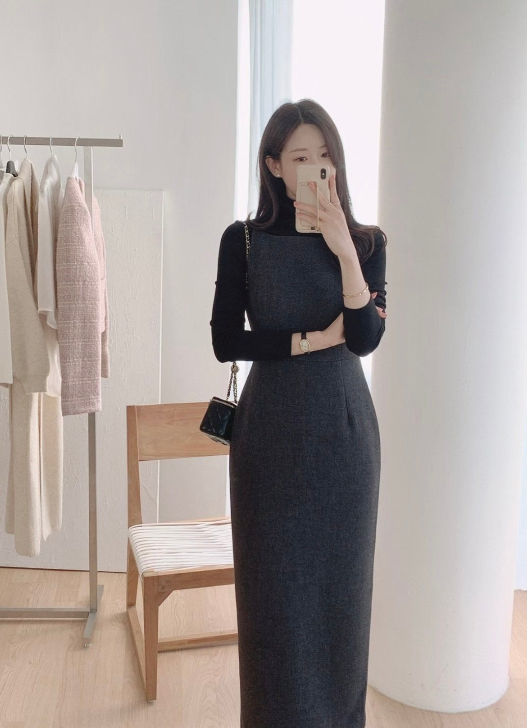 Korean Jako Dress in Grey