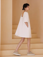 Load image into Gallery viewer, U Back Pocket Tent Dress in White
