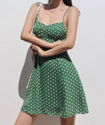 Load image into Gallery viewer, Mallorca Floral Cami Tie Strap Mini Dress in Green
