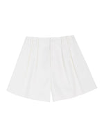 Load image into Gallery viewer, Pleat Wide Leg Shorts in White
