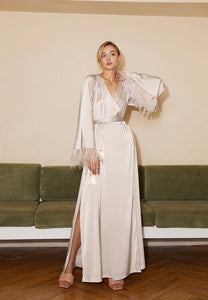 Prisca Feather Wrap Maxi Dress [3 Colours]