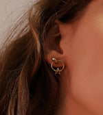 Load image into Gallery viewer, Star &amp; Moon Loop Stud Earrings
