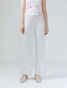 Tyra Sequin Pants in Silver