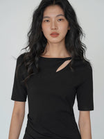 Load image into Gallery viewer, [Ready Stock] Mid Sleeve Cutout Maxi Dress in Black
