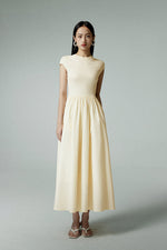 Load image into Gallery viewer, Tencel Blend Pocket Maxi Dress in Yellow
