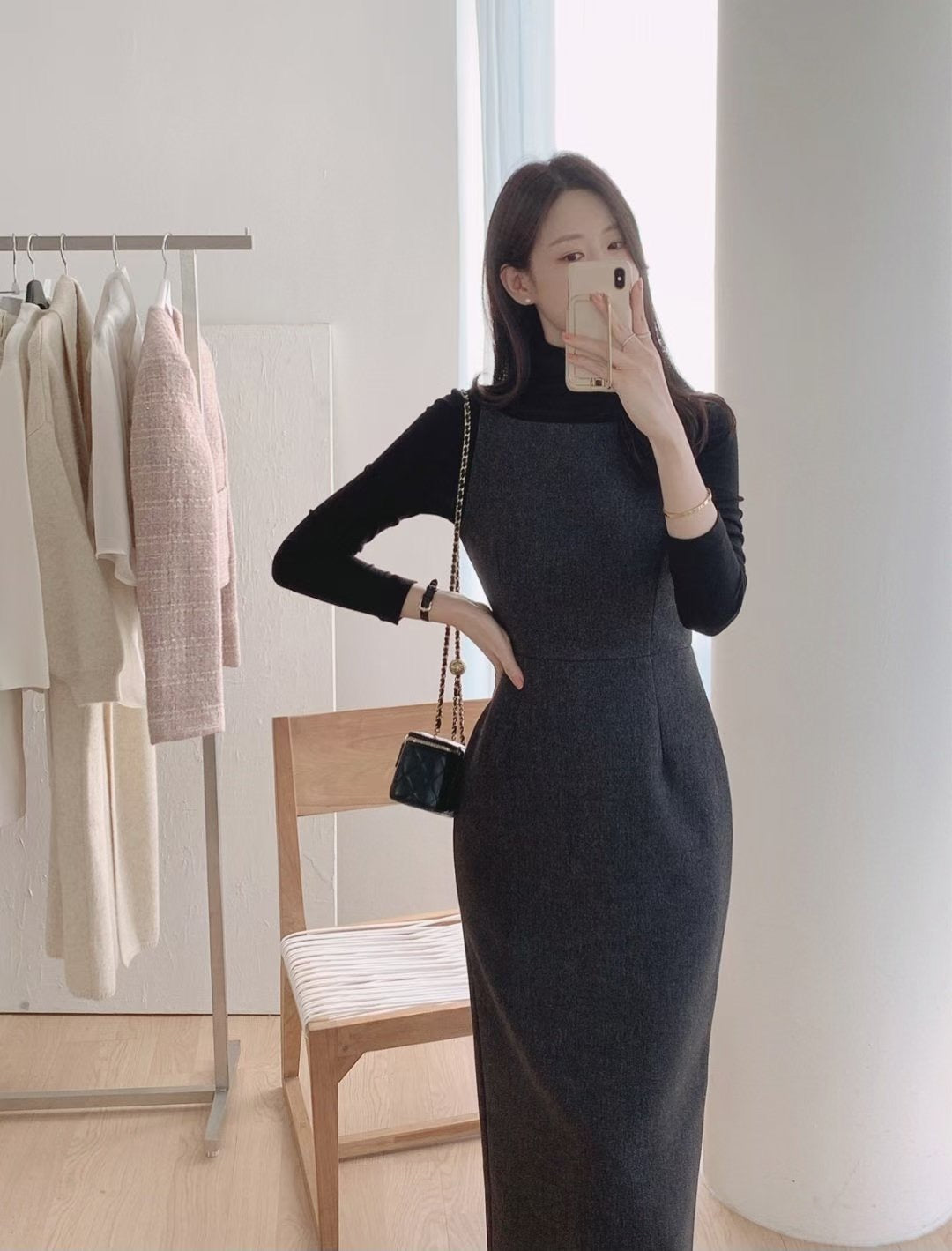 Korean Jako Dress in Grey