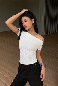 Toga Shirring Top in White