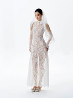 Load image into Gallery viewer, Sheer Lace Gown in White
