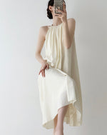 Load image into Gallery viewer, Textured Tent Midi Dress in Cream

