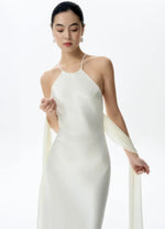 Load image into Gallery viewer, Multi-Way Drop Back Mermaid Gown + Detachable Sash in Cream
