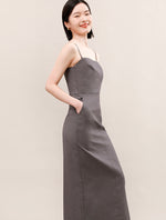 Load image into Gallery viewer, 2-Way Tailored Bustier Pocket Dress in Grey
