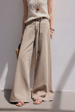 Load image into Gallery viewer, Tencel Blend Wide Flare Leg Jeans in Khaki
