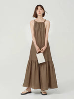 Load image into Gallery viewer, Halter Panel Tent Maxi Dress in Brown
