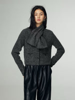 Load image into Gallery viewer, Woolen Jacket + Scarf Set in Grey
