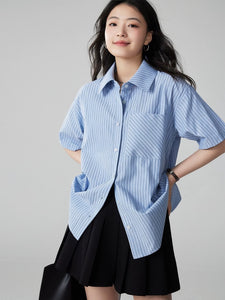 Short Sleeve Striped Shirt [2 Colours]