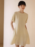 Load image into Gallery viewer, Crepe Pocket Shift Dress in Yellow
