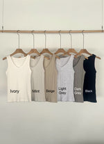 Load image into Gallery viewer, Korean Ribbed Stretch Tank  [6 Colours]
