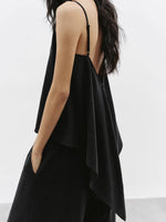 Load image into Gallery viewer, Tencel Asymmetric Cami // Pants Set in Black

