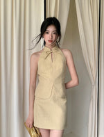 Load image into Gallery viewer, Tweed Cheongsam Top // Skirt [2 Colours]
