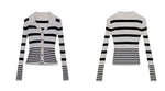 Load image into Gallery viewer, Multi Striped Cardigan Top in White/Black
