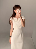 Load image into Gallery viewer, Korean Textured Collar Sheath Dress [2 Colours]
