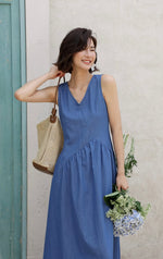 Load image into Gallery viewer, Sleeveless Maxi Dress in Blue
