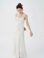 Load image into Gallery viewer, Floral Applique Maxi Dress in White
