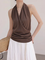 Load image into Gallery viewer, Tencel Drop Back Halter Top [2 Colours]
