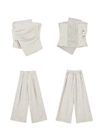 Load image into Gallery viewer, Linen Striped Bustier Top // Trousers Set in Grey
