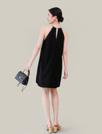 Load image into Gallery viewer, Chain Tent Mid Pocket Dress in Black
