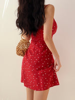 Load image into Gallery viewer, Heart Print Mini Dress in Red
