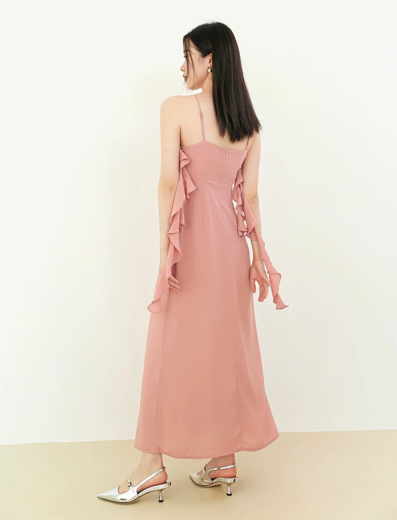 Rose Ruffle Drape Dress [2 Colours]